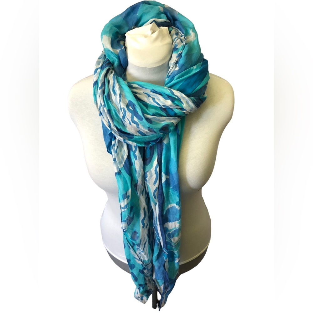 Guess - Turquoise & Blue Waves Modal Scarf